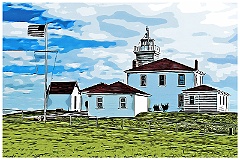 Watch Hill Light in Rhode Island -Digital Painting